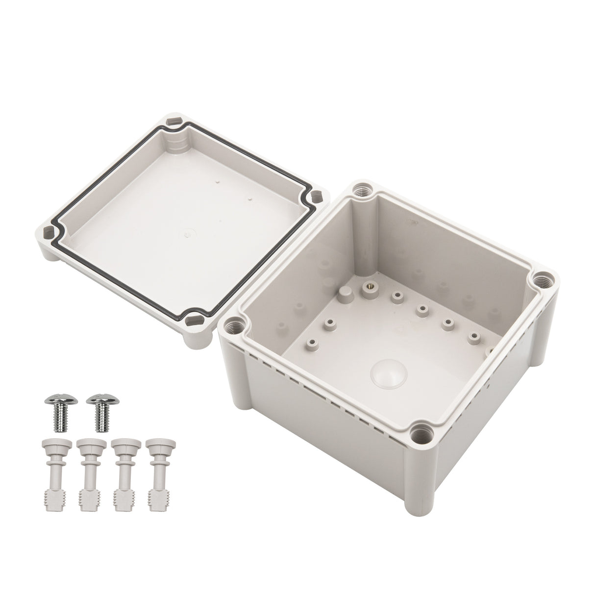 Boxco S-Series 190x190x130mm Plastic Enclosure, IP67, IK08, ABS, Grey Cover, Screw Type - PHOTO 2