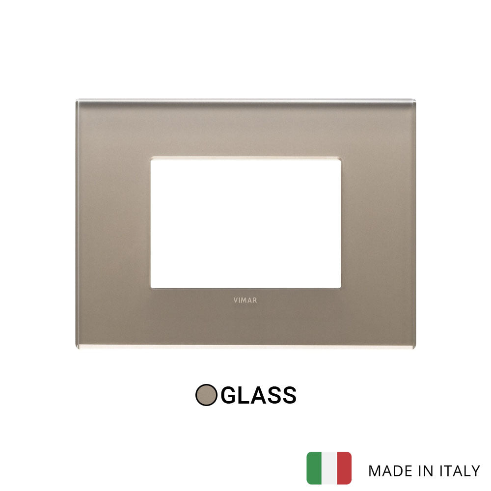 Vimar Eikon Exe Plate 3M Mirror Glass Opal Brown