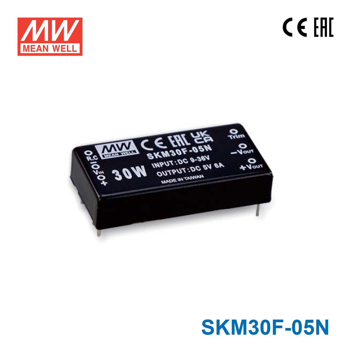 Mean Well SKM30F-05N 2"x1" Package DC-DC Converter 30W 5V, Single Output 120mA