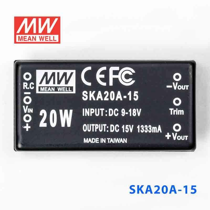 Mean Well SKA20A-15 DC-DC Converter - 20W - 9~18V in 15V out 1.33A - PHOTO 2
