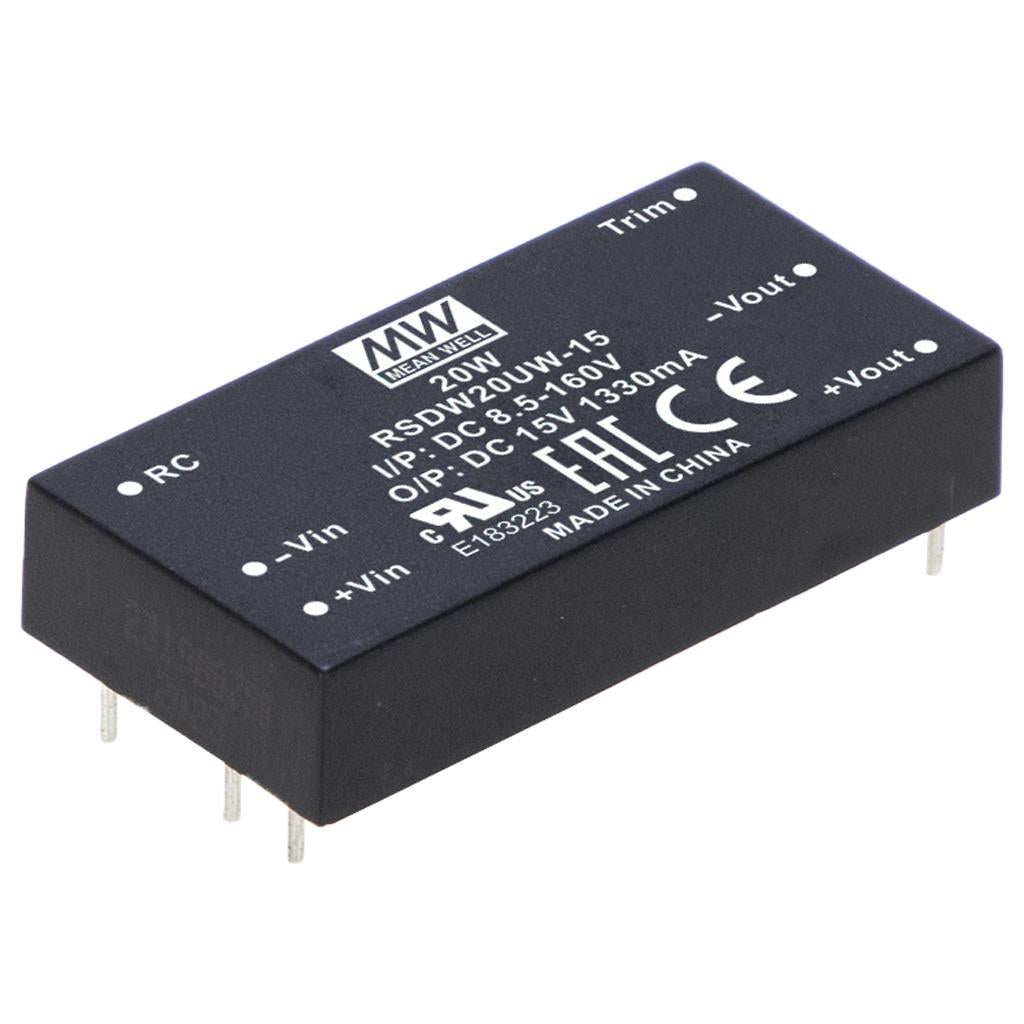 Mean Well RSDW20UW-12 Ultra-wide input DC/DC LED Driver 20W 12V - Heavy Duty 1.67A