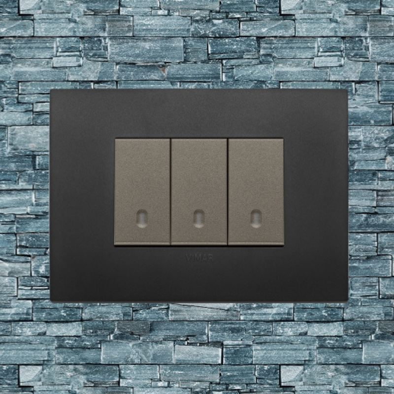 Vimar Arke Plastic 3 Gang switch - Black - 16A - PHOTO 25