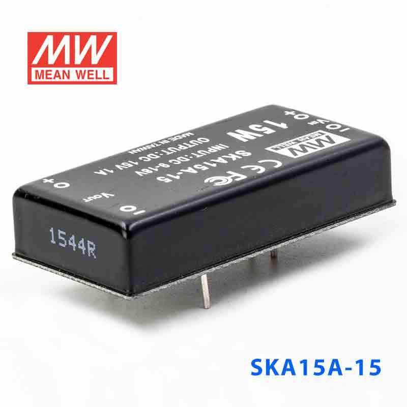 Mean Well SKA15A-15 DC-DC Converter - 9.9W - 9~18V in 15V out 1A - PHOTO 1