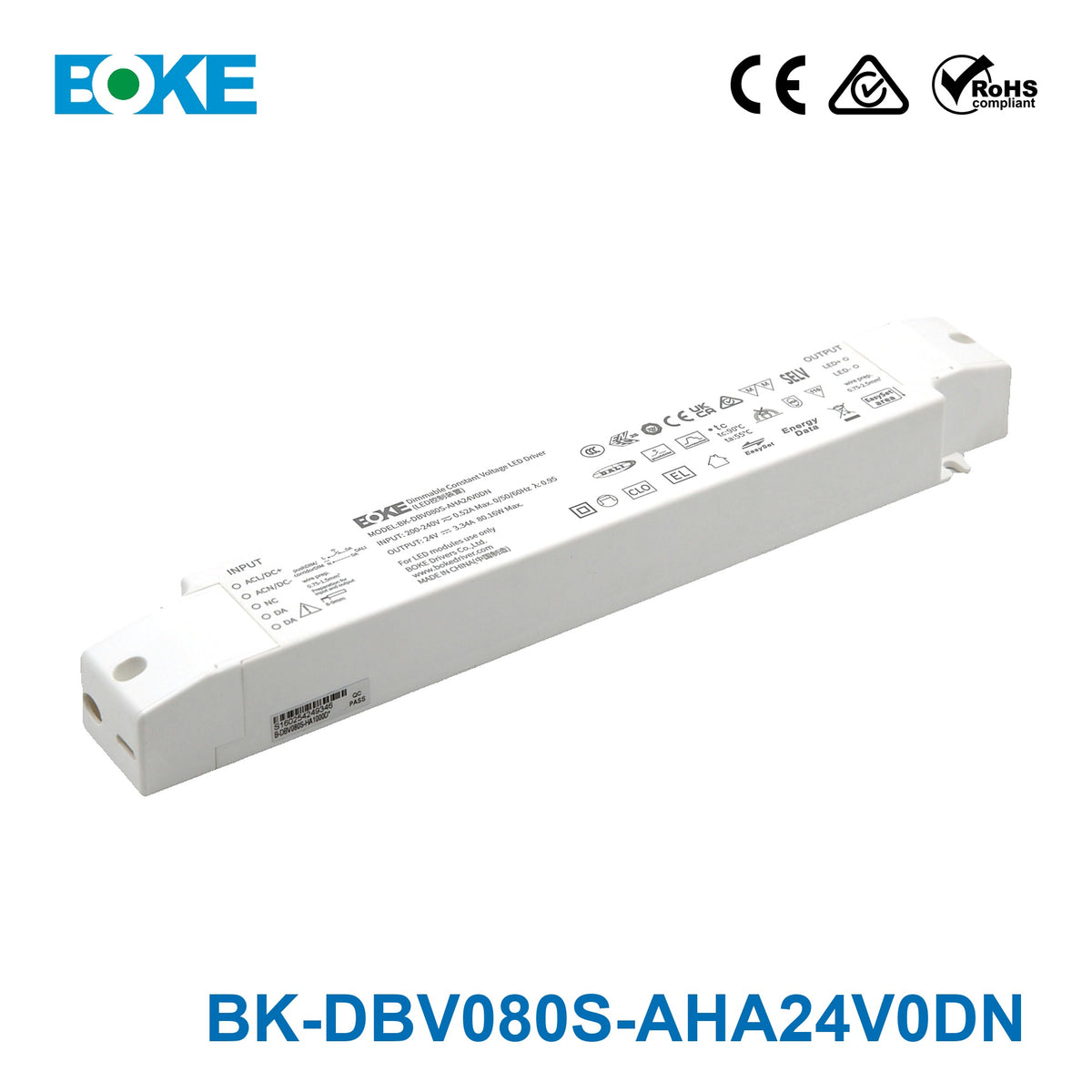 BOKE BK-DBV080S-AHA24V0DN 80W 24V DALI-2 LED Driver 3.34A