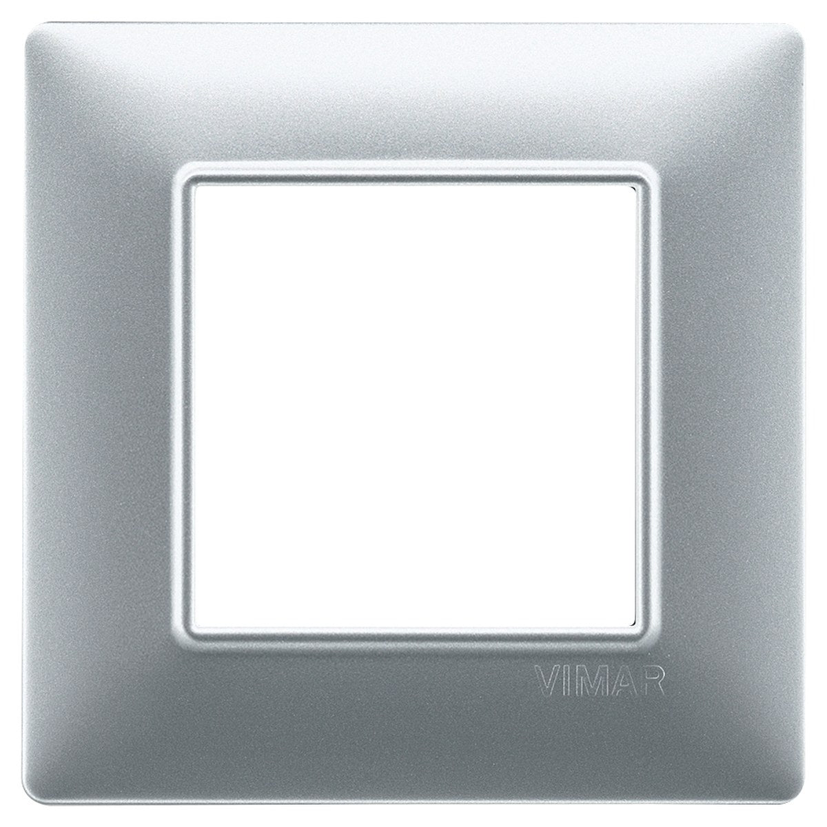 Vimar Plana Plate 2M Technopolymer Matt Silver - Square