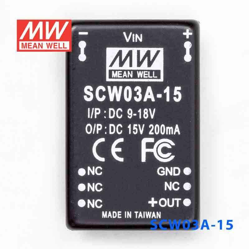 Mean Well SCW03A-15 DC-DC Converter - 3W 9~18V DC in 15V out - PHOTO 2