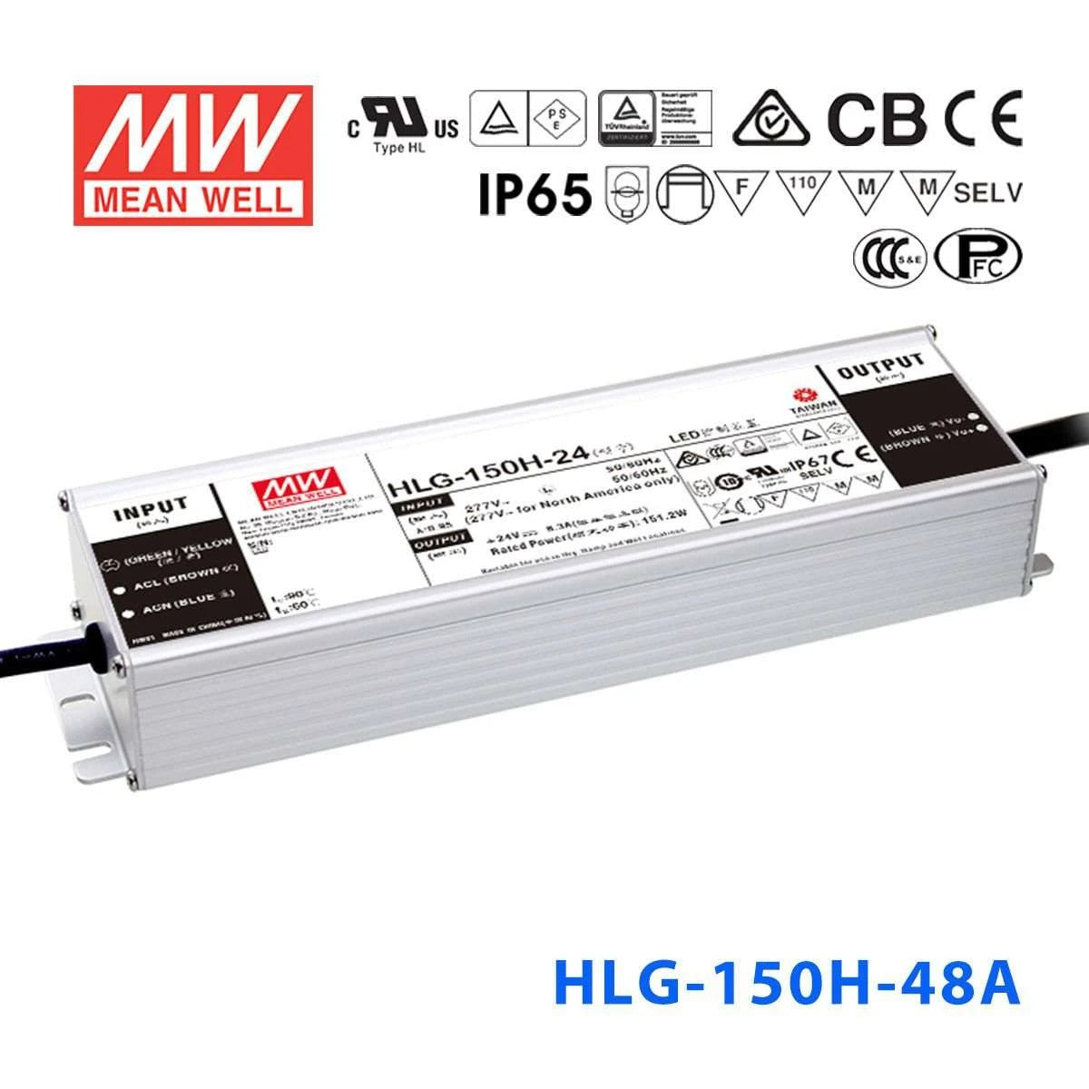 Mean Well HLG-150H-48A Power Supply 150W 48V - Adjustable 3.2A