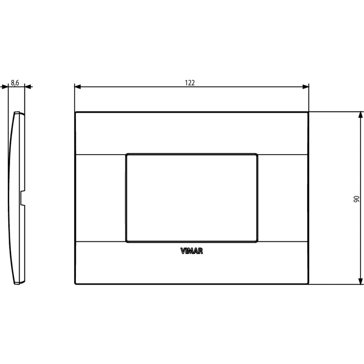 Vimar Arke Classic Plate 3M Technopolymer Grey - PHOTO 3