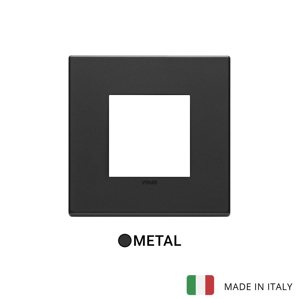 Vimar Eikon Plate 2M Metal Anthracite Grey - Square