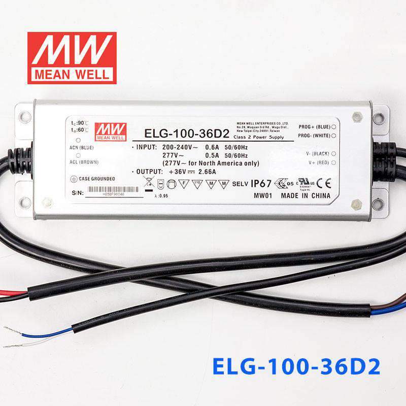 Mean Well ELG-100-36D2 AC-DC Single output LED Driver Mix Mode (CV+CC) with PFC 2.66A - PHOTO 2