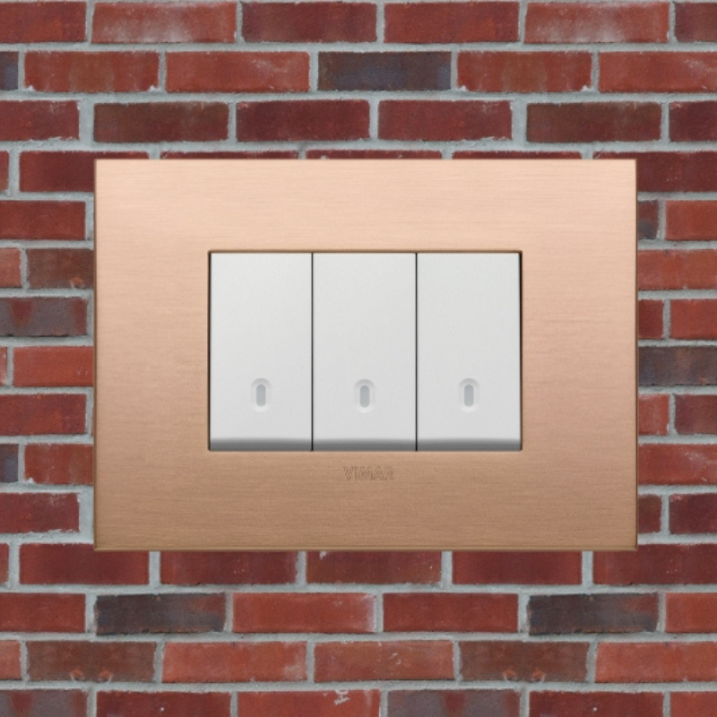 Vimar Arke Metal 3 Gang switch - Brushed Copper - 16A - PHOTO 1