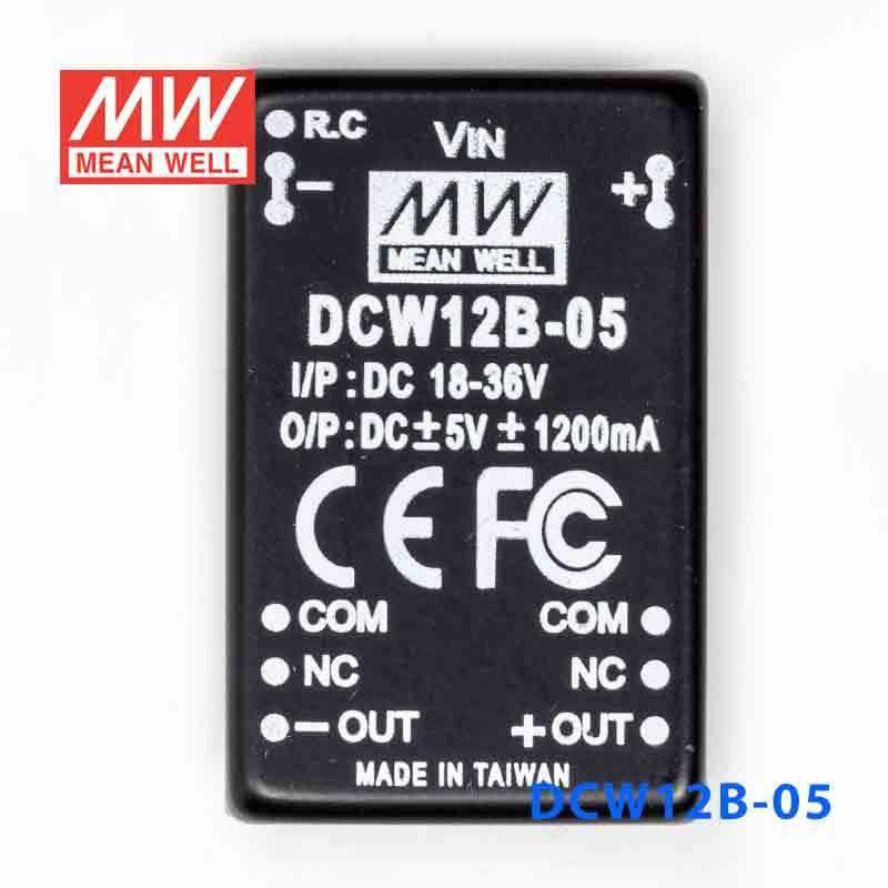 Mean Well DCW12B-05 DC-DC Converter - 12W - 18~36V in ±5V out 1.2A - PHOTO 2