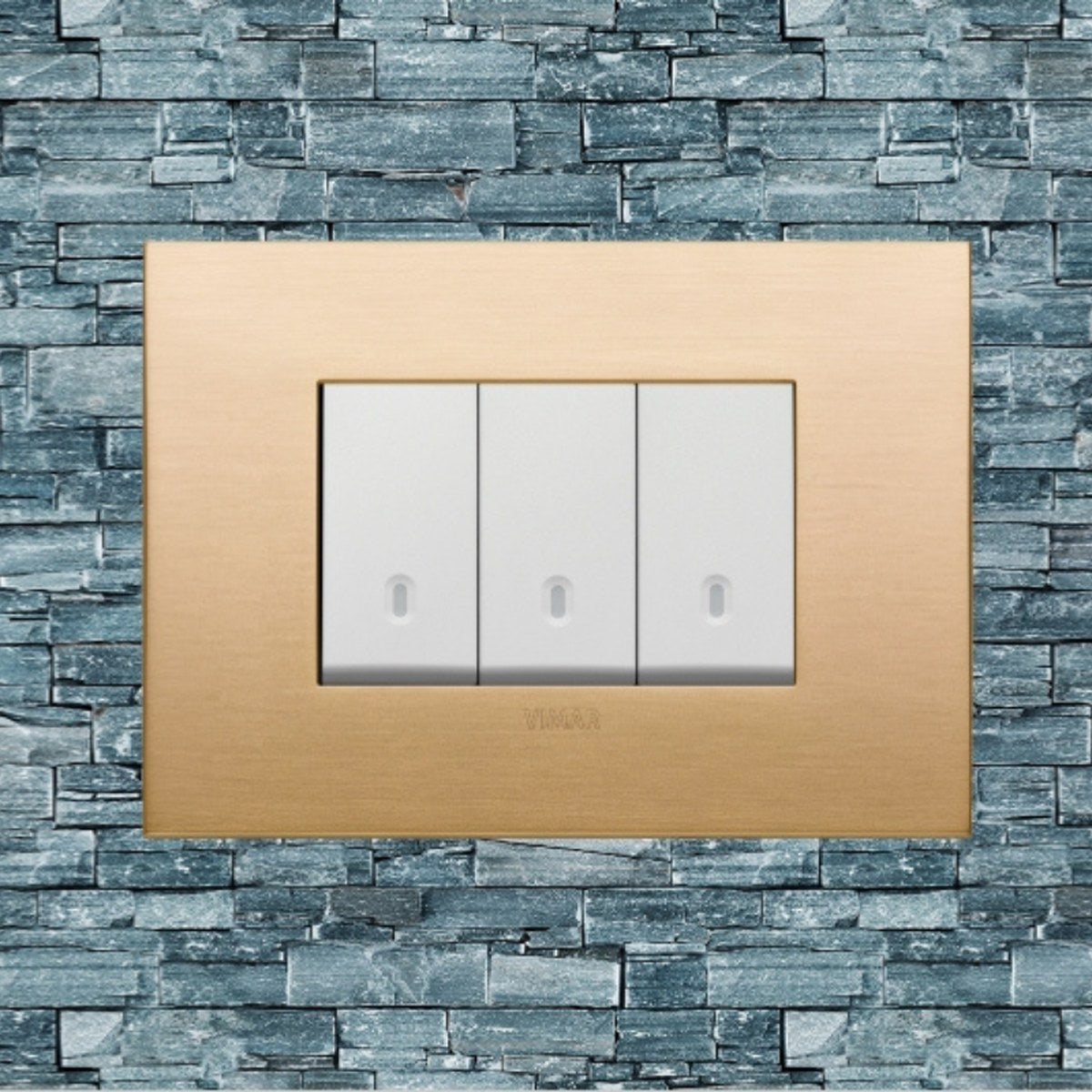 Vimar Arke Metal 3 Gang switch - Brushed Brass - 16A - PHOTO 8