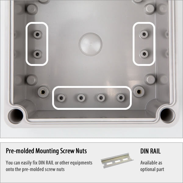 Boxco P-Series 400x600x180mm Plastic Enclosure, IP67, IK08, ABS, Grey Cover, Molded Hinge and Latch Type - PHOTO 1