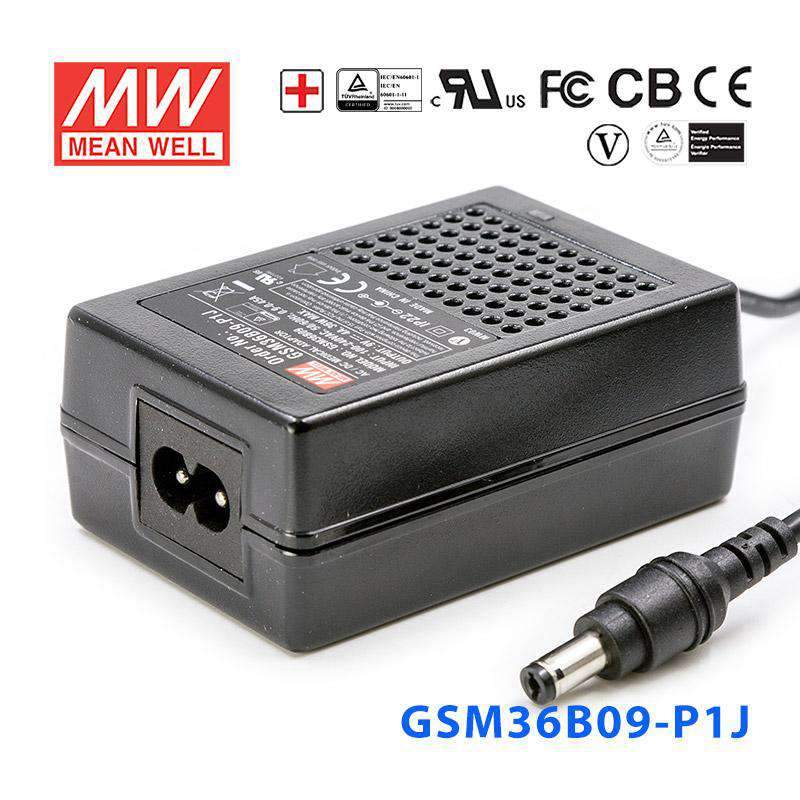 Mean Well GSM36B09-P1J Power Supply 36W 9V 4A
