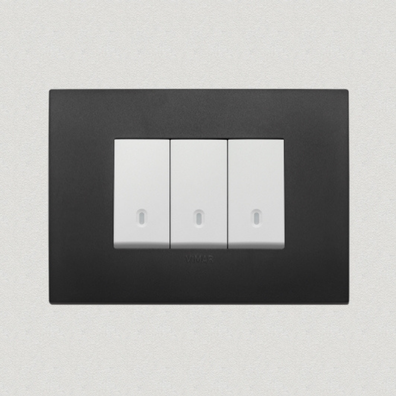 Vimar Arke Plastic 3 Gang switch - Black - 16A - PHOTO 3