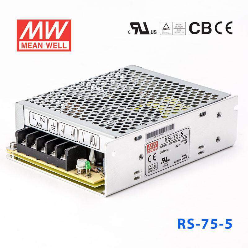 Mean Well RS-75-5 Power Supply 75W 5V 12A
