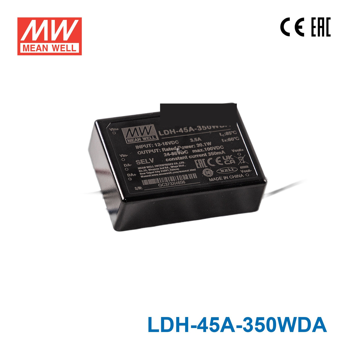 Mean Well LDH-45A-350WDA DC/DC LED Driver CC 350mA - Step-up