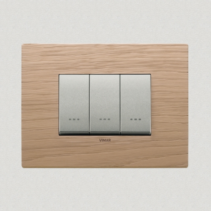 Vimar Eikon Wood 3 Gang Switch - Oak - 16A - PHOTO 10