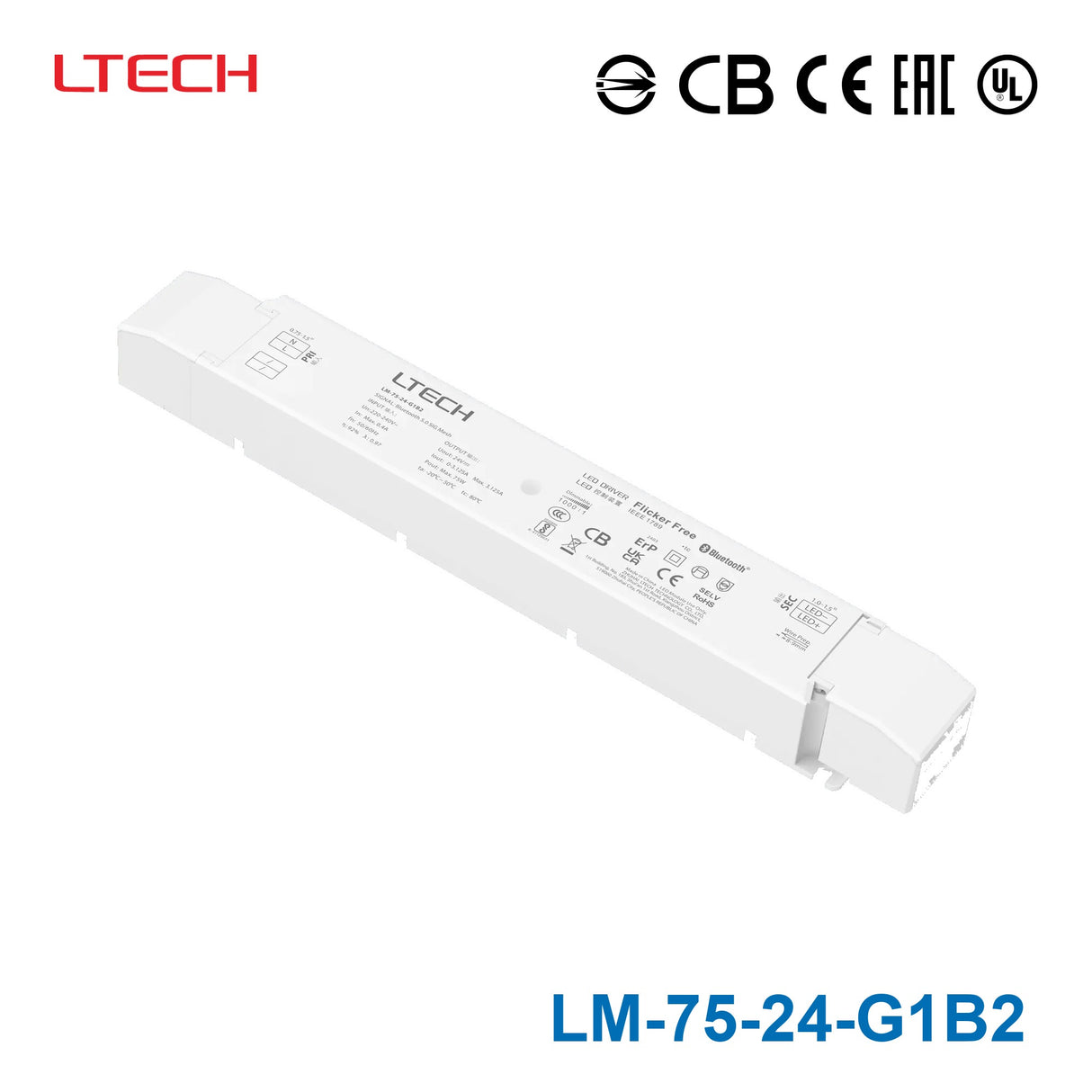 Ltech 75W CV Dimmable Driver LM-75-24-G1B2 Tuya 3.125A