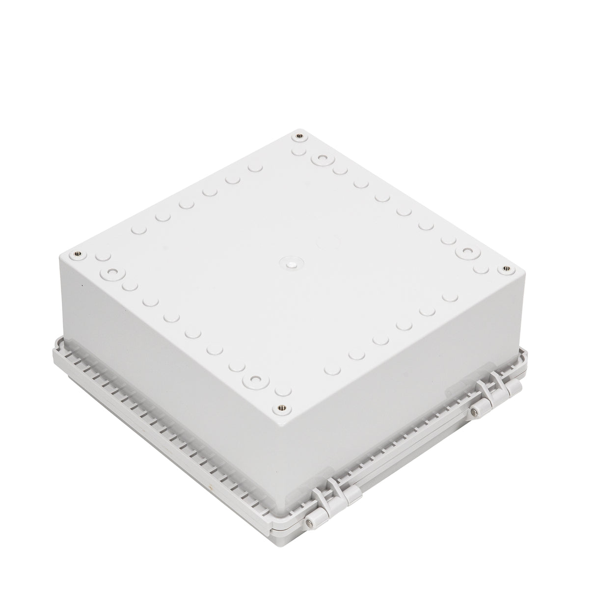 Boxco P-Series 210x210x100mm Plastic Enclosure, IP67, IK08, PC, Grey Cover, Molded Hinge and Latch Type - PHOTO 2