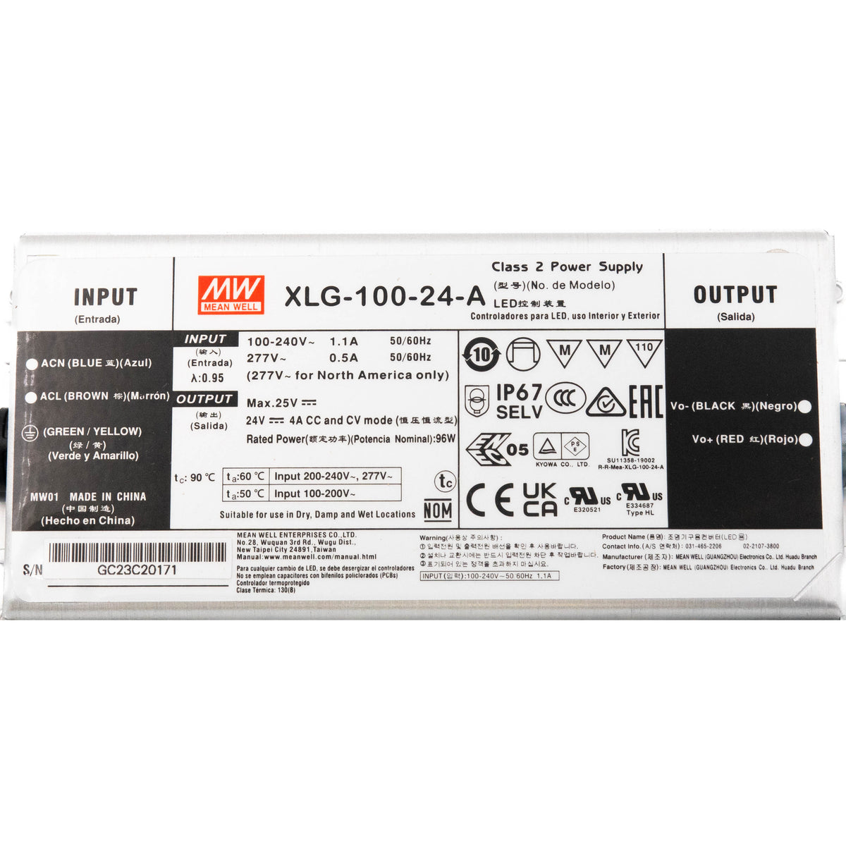 Mean Well XLG-100-24-A Power Supply 100W 24V - Adjustable 4A - PHOTO 1