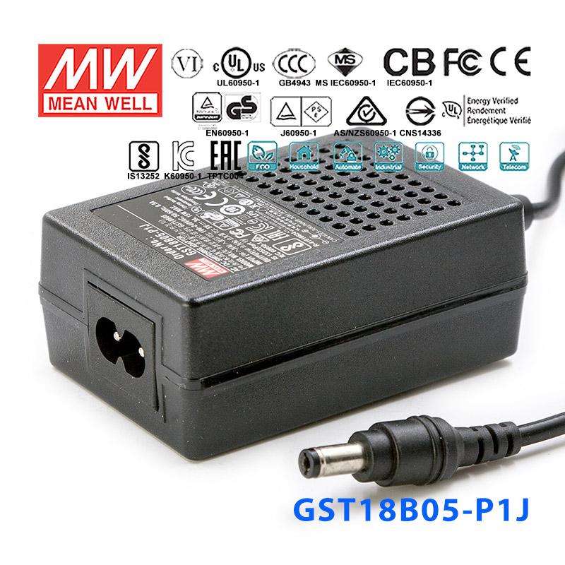 Mean Well GST18B05-P1J Power Supply 15W 5V 3A