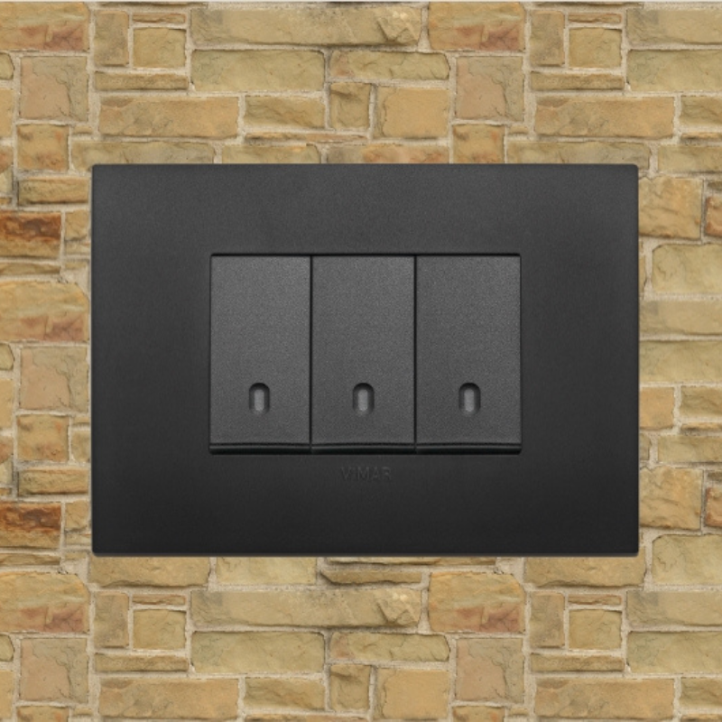 Vimar Arke Plastic 3 Gang switch - Black - 16A - PHOTO 13