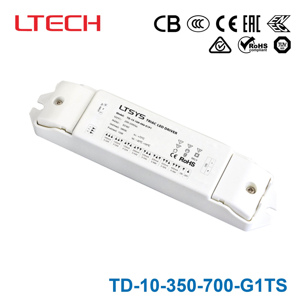 Ltech TD-10-350-700-G1TS 10W 9-24VDC CC Triac LED Driver 0.35-0.7A