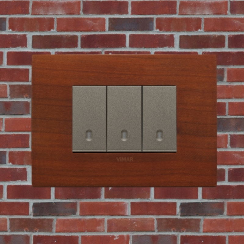 Vimar Arke Wood 3 Gang switch - Cherry Wood - 16A - PHOTO 2