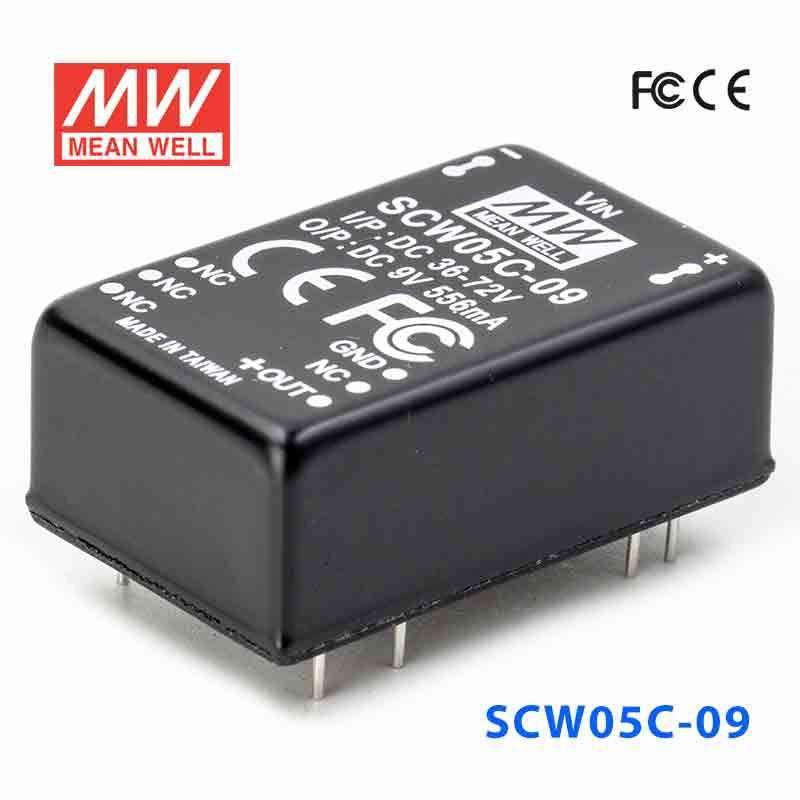 Mean Well SCW05C-09 DC-DC Converter - 5W 36~72V DC in 9V out