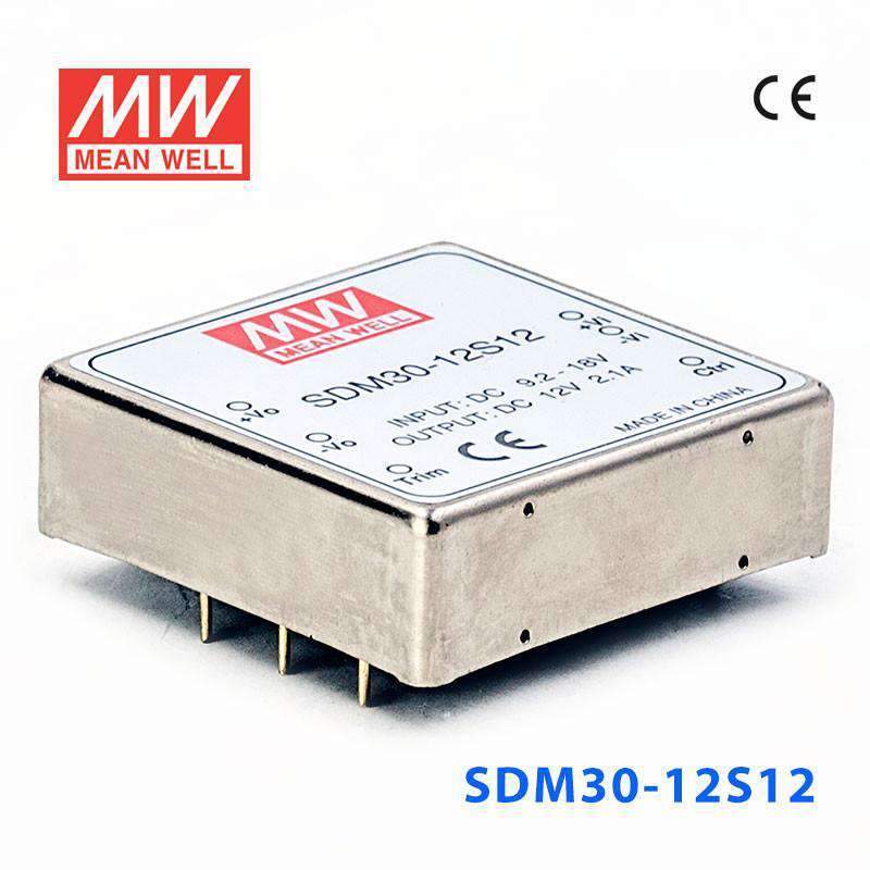 Mean Well SDM30-12S12 DC-DC Converter - 25.2W - 9.2~18V in 12V out 2.1A