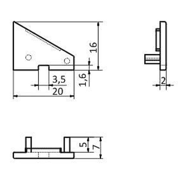 Archilight End Cap for ANGULA Corner Profile - Without Wiring Holes - Silver - PHOTO 3