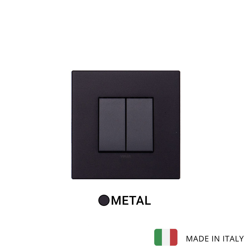 Vimar Eikon Metal 2 Gang Switch - Brushed Black - 16A - PHOTO 3