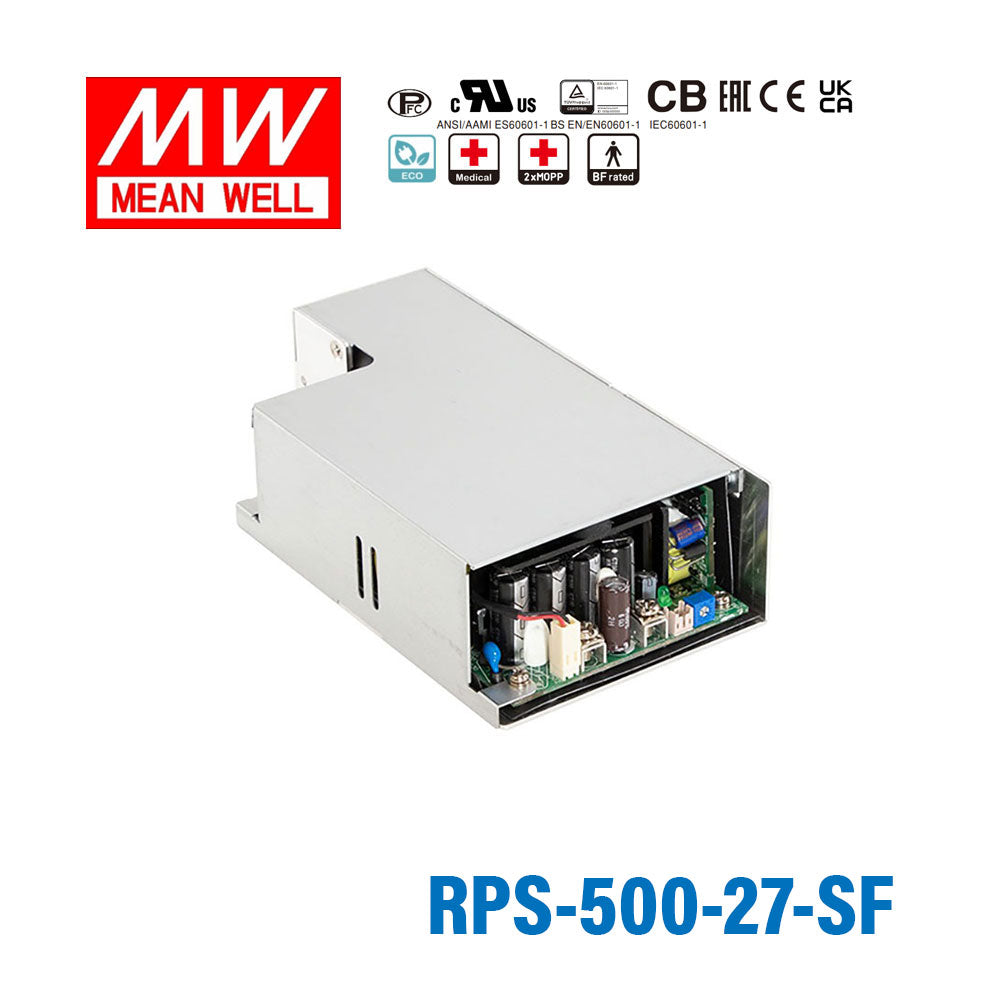 Mean Well RPS-500-27-SF Green Power Supply W 27V 18.5A - Medical Power Supply