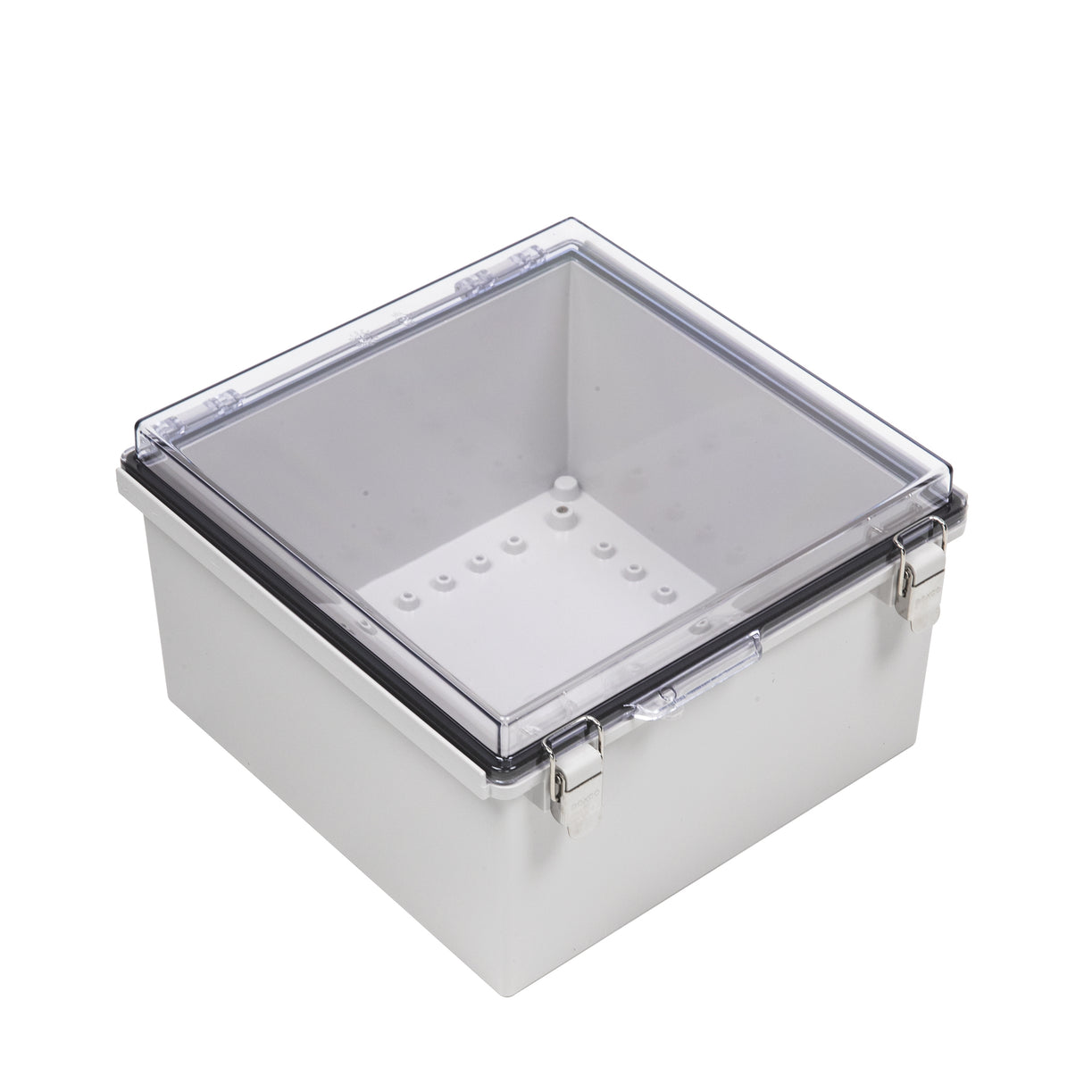 Boxco P-Series 300x300x180mm Plastic Enclosure, IP67, IK08, PC, Transparent Cover, Molded Hinge and Latch Type - PHOTO 2