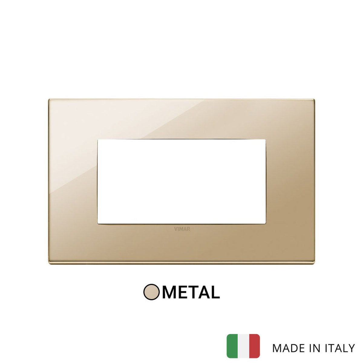 Vimar Eikon Plate 4M Polished Metal Gold