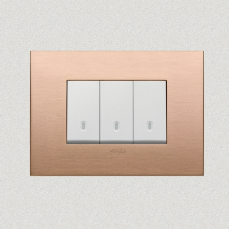 Vimar Arke Metal 3 Gang switch - Brushed Copper - 16A - PHOTO 5