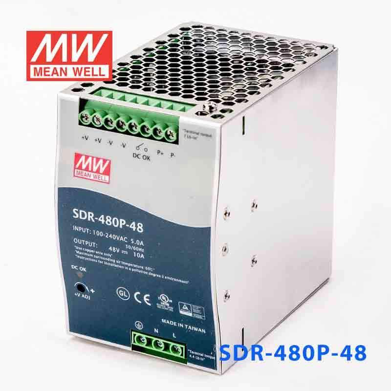 Mean Well SDR-480P-48 Single Output Industrial Power Supply 480W 48V 10A - DIN Rail - PHOTO 1