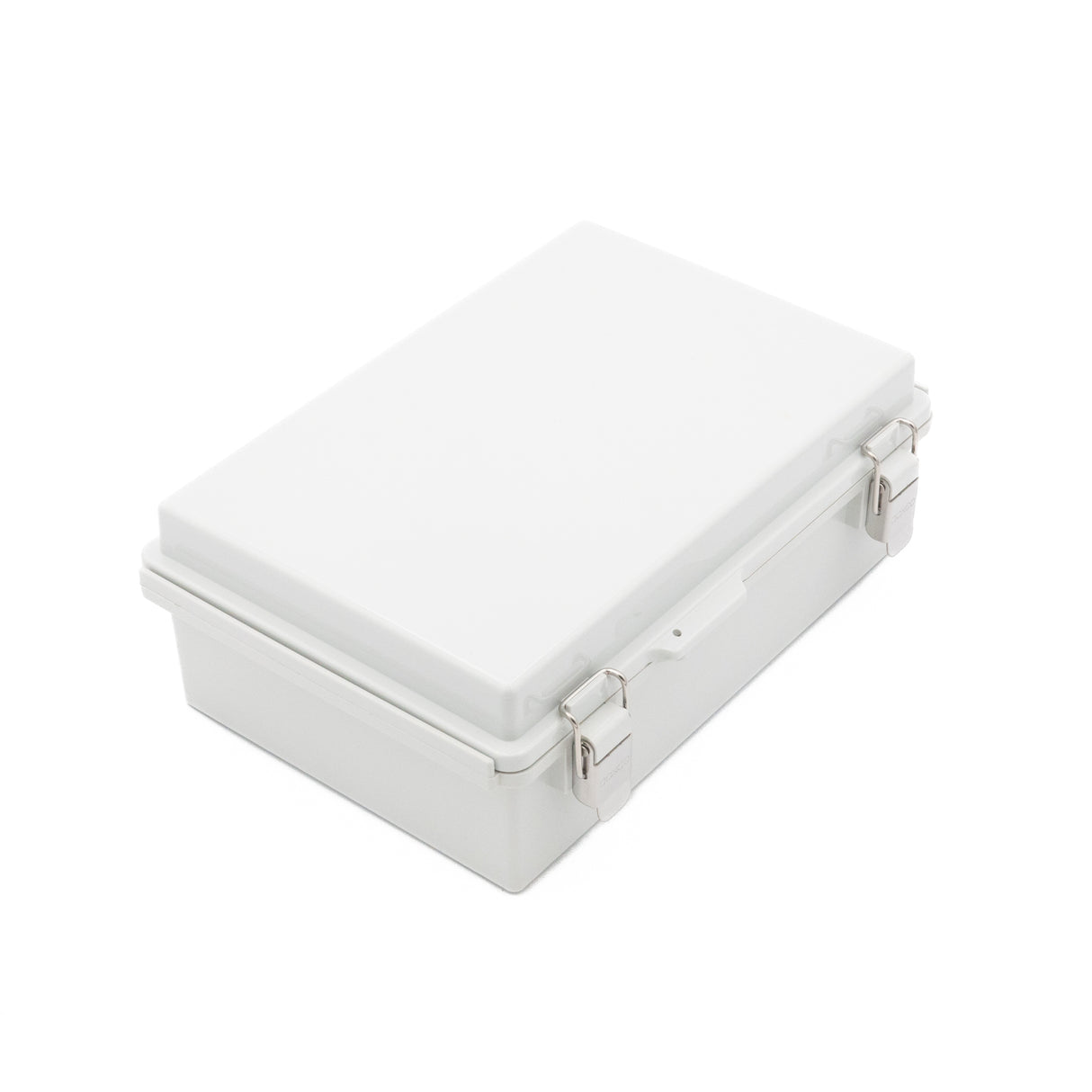 Boxco P-Series 190x280x100mm Plastic Enclosure, IP67, IK08, ABS, Grey Cover, Molded Hinge and Latch Type - PHOTO 1