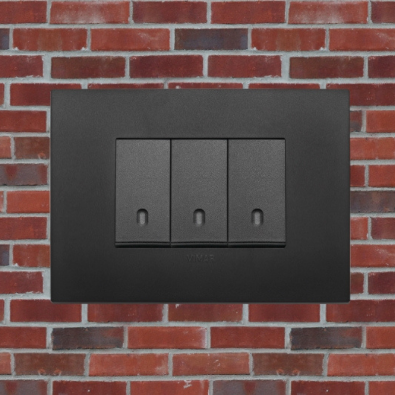Vimar Arke Plastic 3 Gang switch - Black - 16A - PHOTO 16