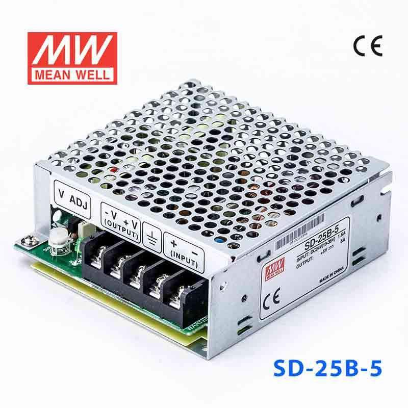 Mean Well SD-25B-5 DC-DC Converter - 25W - 19~36V in 5V out 5A