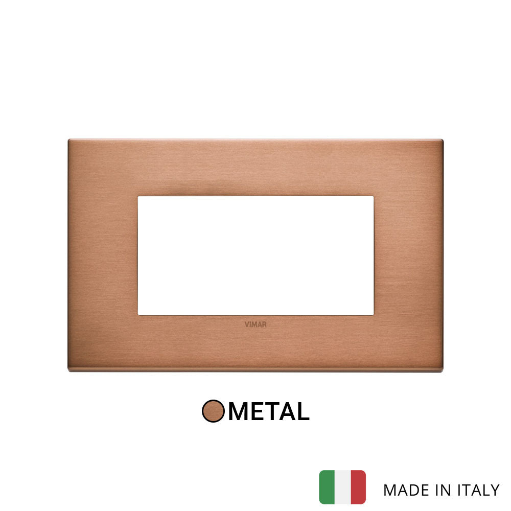 Vimar Eikon Plate 4M Metal Brushed Copper