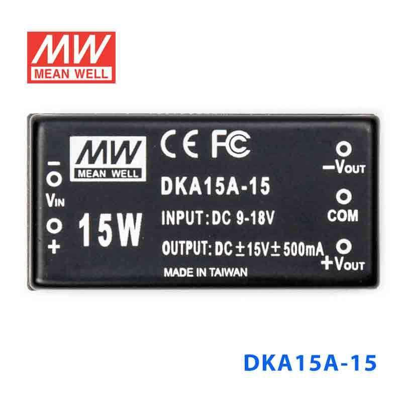Mean Well DKA15A-15 DC-DC Converter - 15W - 9~18V in ±15V out 500mA - PHOTO 2