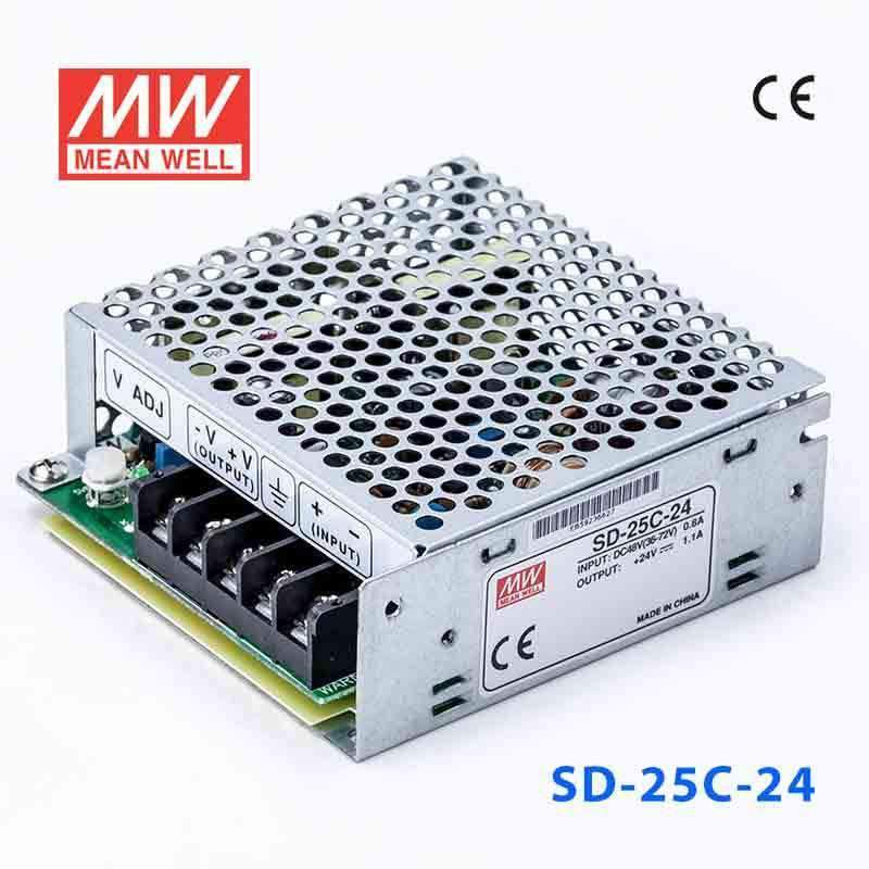 Mean Well SD-25C-24 DC-DC Converter - 25W - 36~72V in 24V out 1.1A