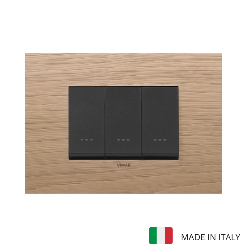 Vimar Eikon Wood 3 Gang Switch - Oak - 16A - PHOTO 13
