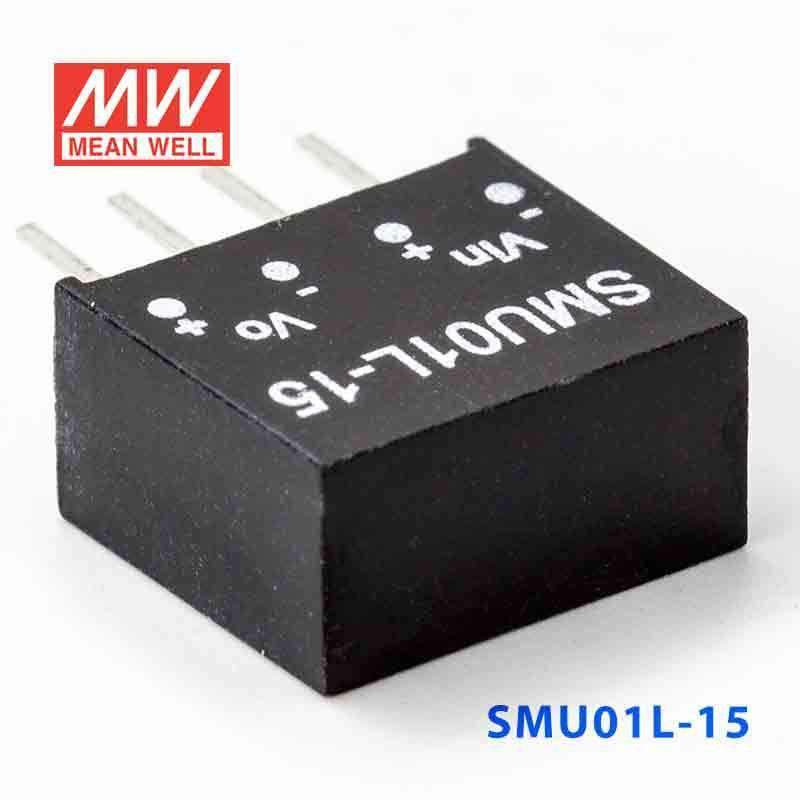 Mean Well SMU01L-15 DC-DC Converter - 1W - 4.5~5.5V in 15V out 67mA - PHOTO 1