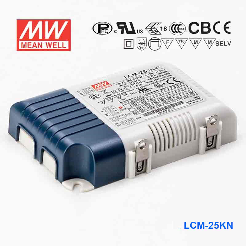 Mean Well LCM-25KN Power Supply 25W 350mA 500mA 600mA 700mA(default) 900mA 1050mA - KNX