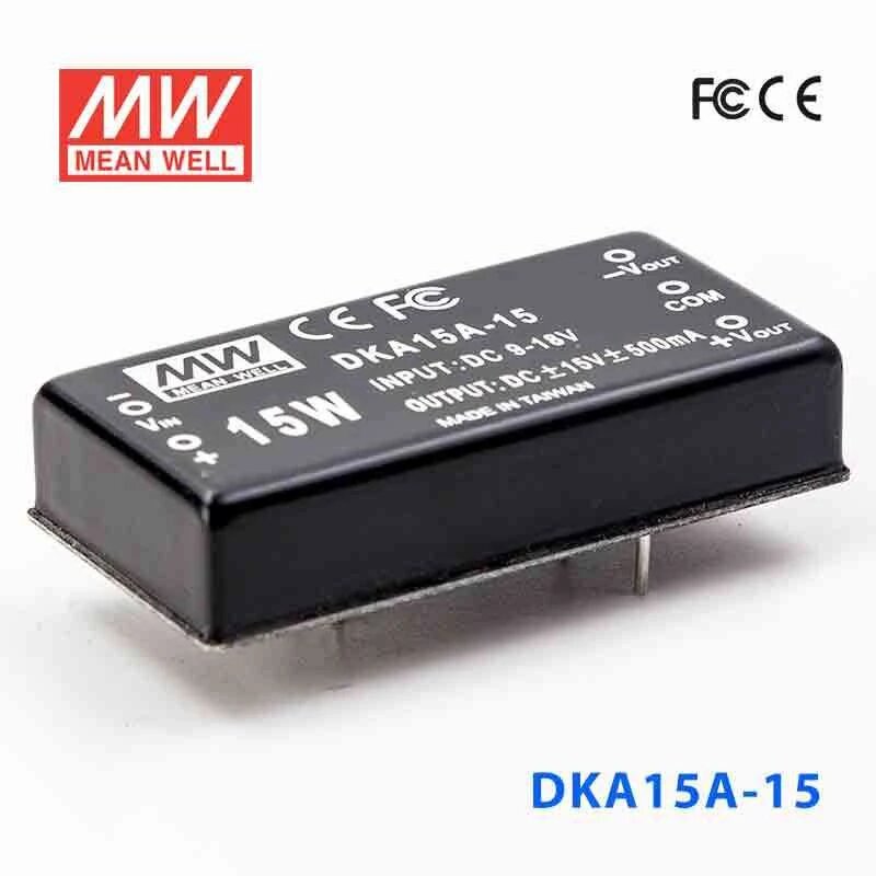Mean Well DKA15A-15 DC-DC Converter - 15W - 9~18V in ±15V out 500mA