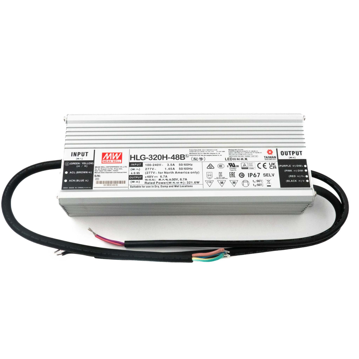 Mean Well HLG-320H-48B Power Supply 320W 48V- Dimmable 6.7A - PHOTO 2